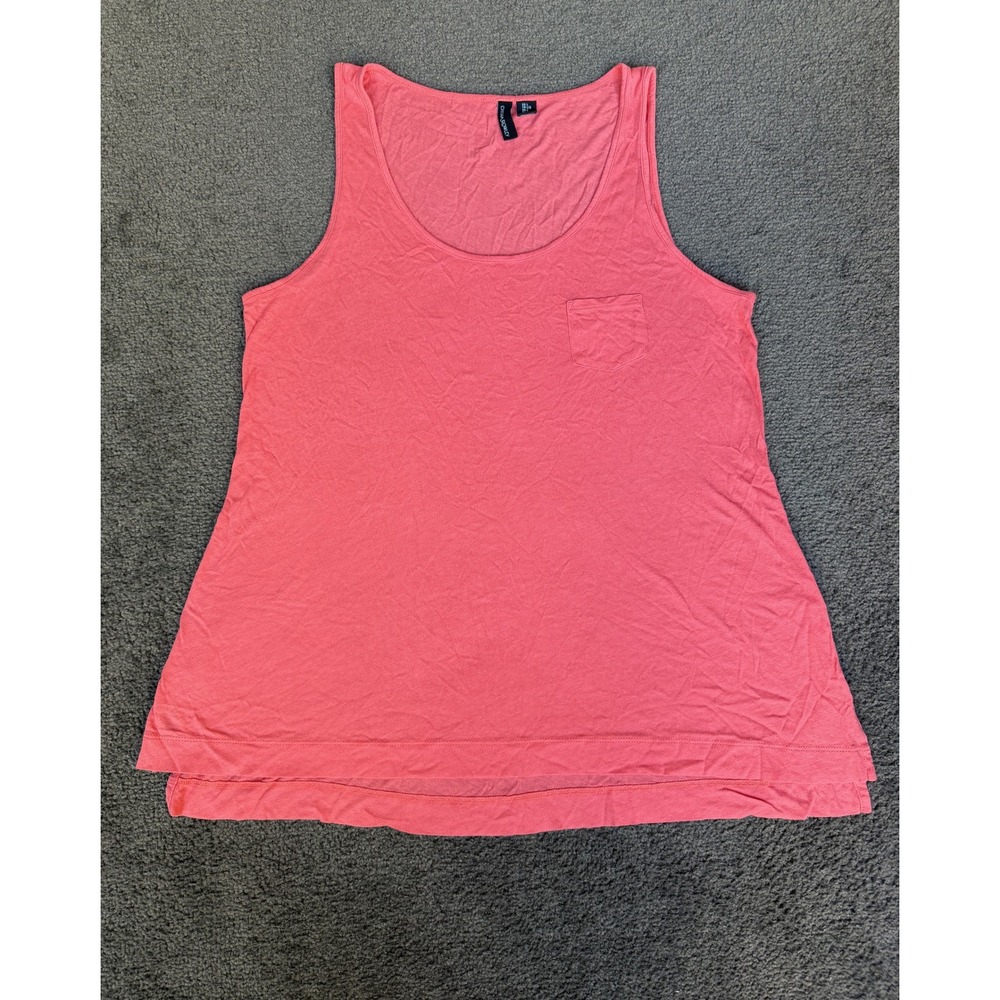 Cynthia Rowley Coral Pink Sleeveless Scoop Neck Pocket Tank Top Large